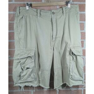 Abercrombie Fitch Cargo Shorts Mens 34 Vintage Fatigues Military Y2K Distressed
